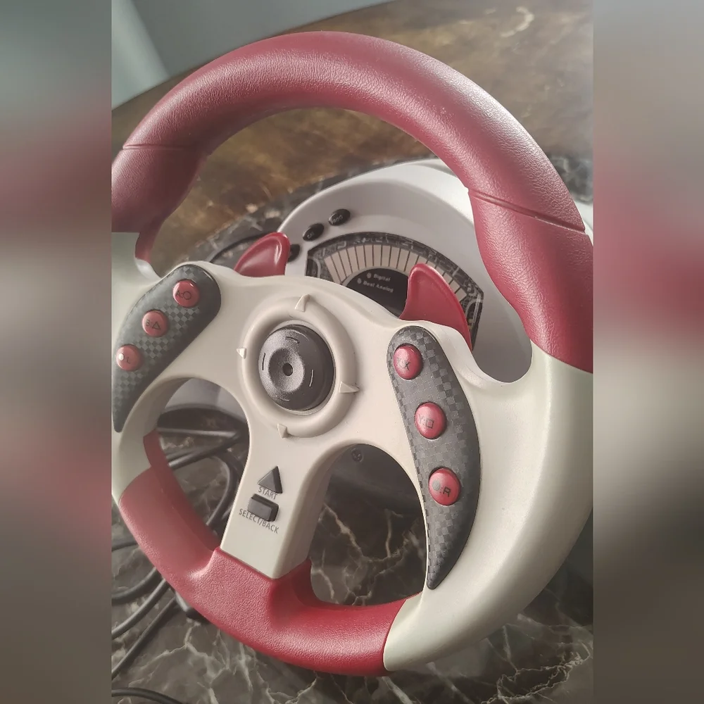 Original Universal MAD CATZ MC2 Racing Red and Gray Steering Wheel Controller